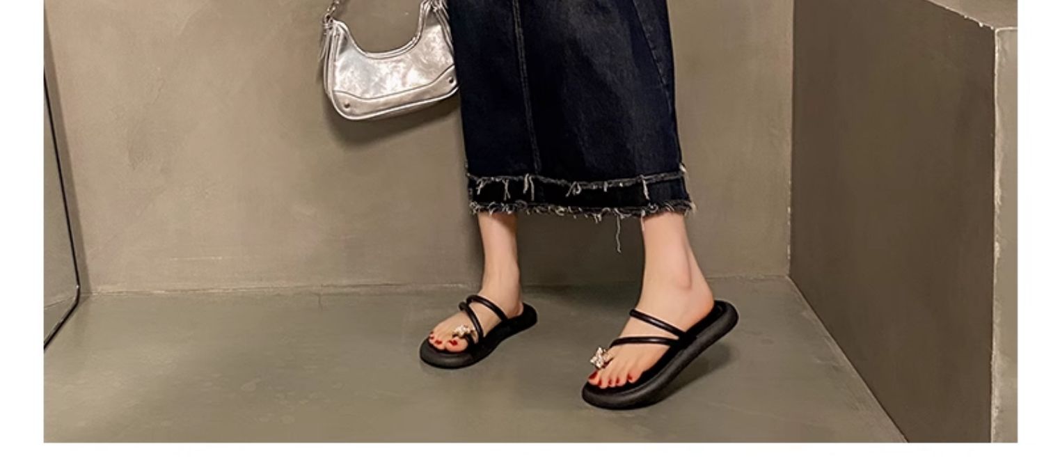 2024年新款时尚厚底凉鞋女夏季仙女风百搭软底防滑套趾沙滩罗马鞋详情17