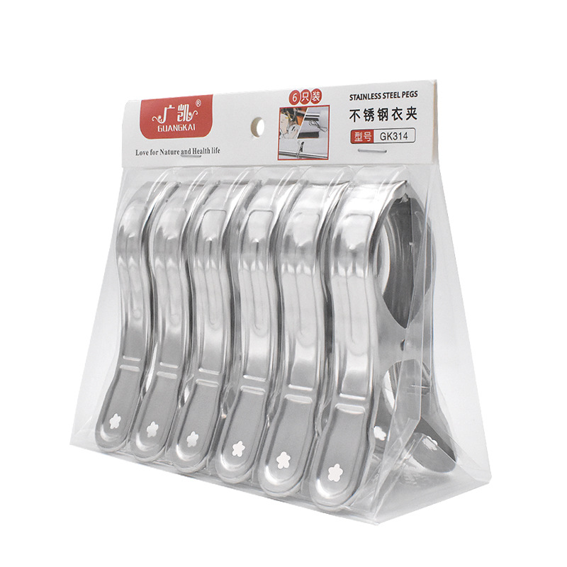 不锈钢晾衣夹子防风夹子 金属晾晒衣架夹 袜子衣服裤夹子大号被夹详情22