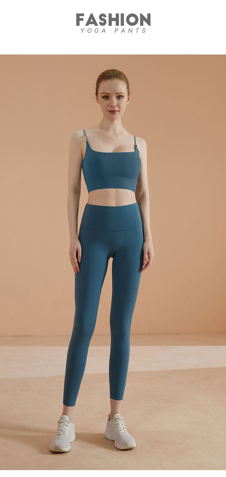 Autumn and winter Lycra nude yoga pants for women, tight height waists, elastic peach hips, lulu original factory running and fitness wear pic 38