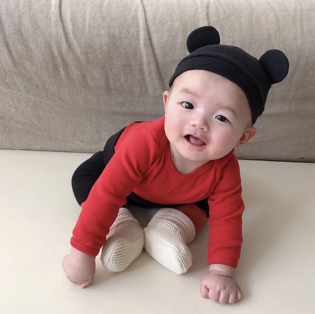 Versión coreana super moe baby hat 100 días para hombres y mujeres bebé lindo gorro de orejas grandes pic 5