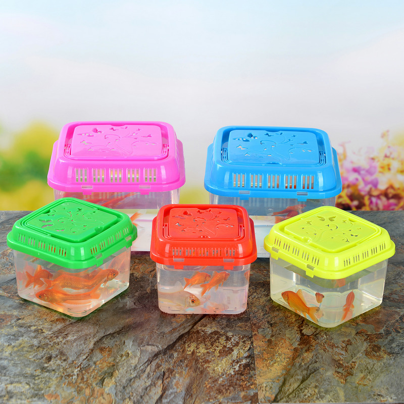 Large, medium and small-sized plastic turtle tanks, goldfish tanks, reptile pet boxes, portable transparent transport boxes, turtle boxes pic 6