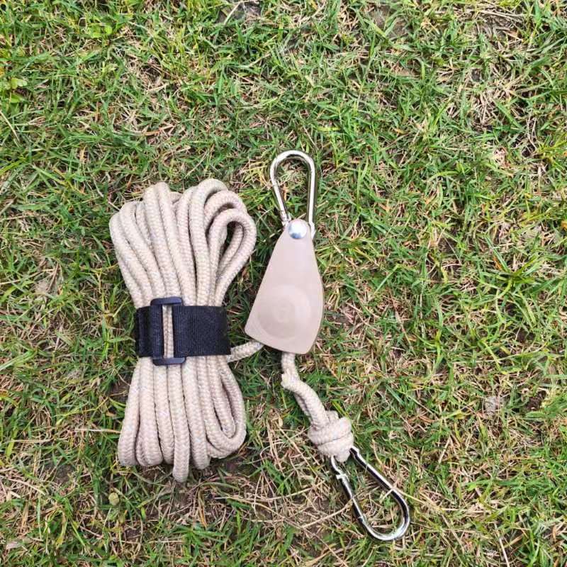 Outdoor pulley regulator, tent fixator, metal lifting pulley, reflective wind rope, thickened canopy umbrella rope manufacturer pic 4
