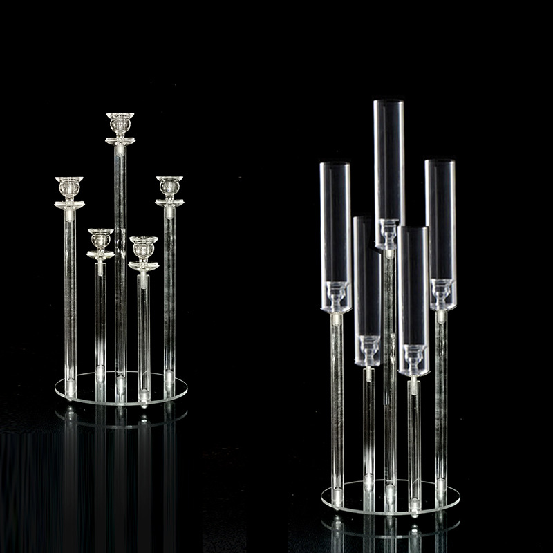 New acrylic 5-head candlesticks for cross-border e-commerce, wedding hotels, Western restaurants, birthday parties, home candlesticks, Xiangyu Crystal pic 1