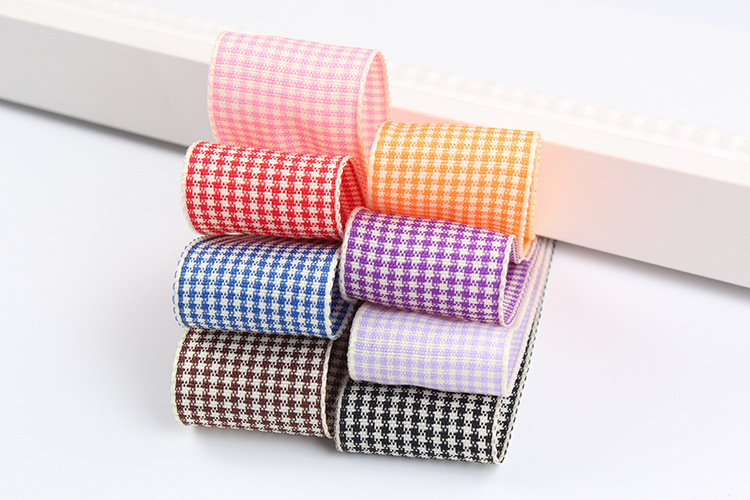 Dingxin Woven tape Double Bread Edge Thousand bird checkered colorful ribbon DIY Handmade bow hair accessory gift packaging ribbon pic 7