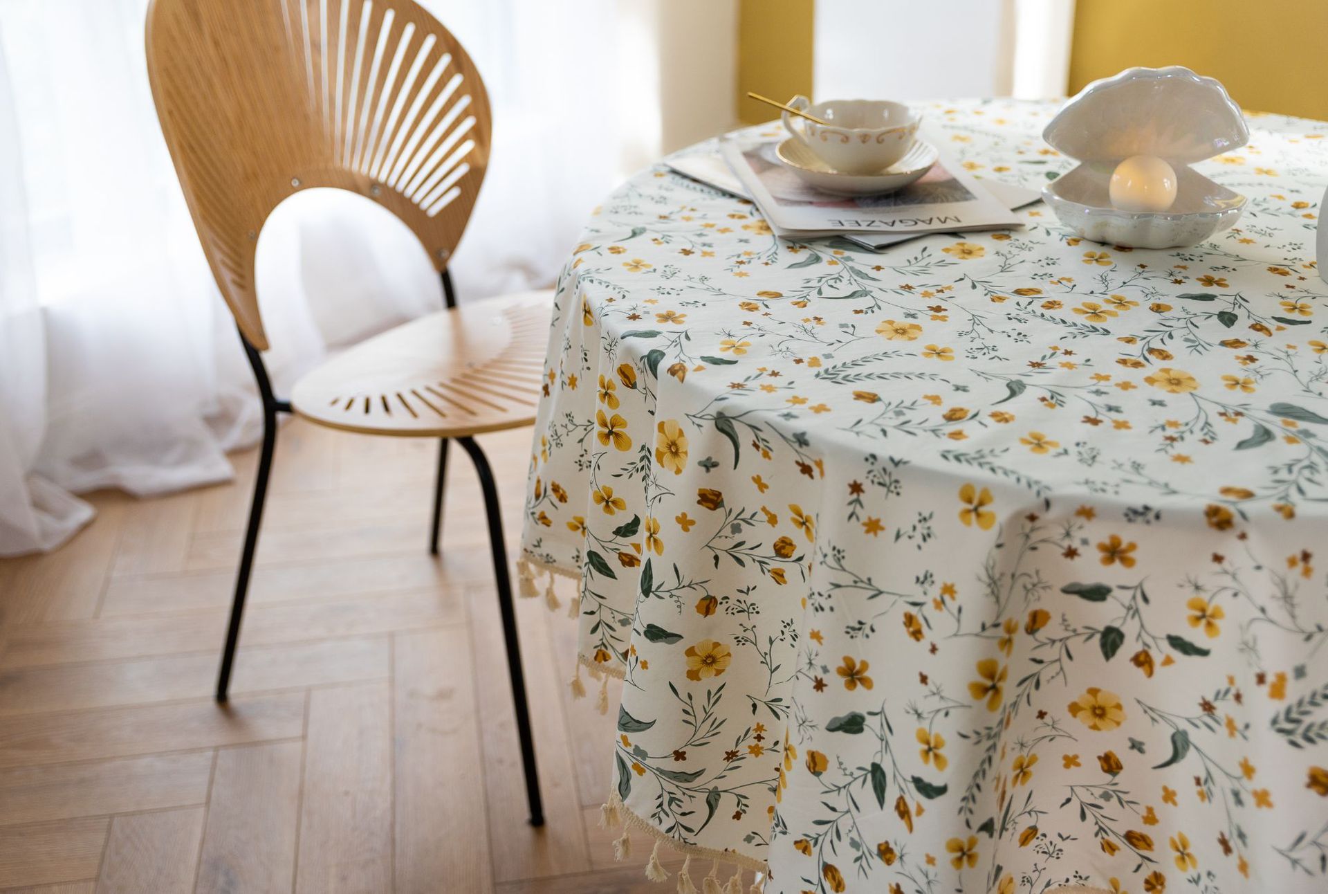 Pure cotton cross-border artistic Nordic Japanese tassel tablecloth, Japanese printed cover cloth, Korean floral rectangular tablecloth pic 19