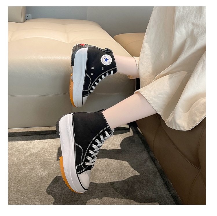 外贸大码女士高帮帆布鞋2023新款运动休闲单鞋百搭厚底透气小白鞋详情24