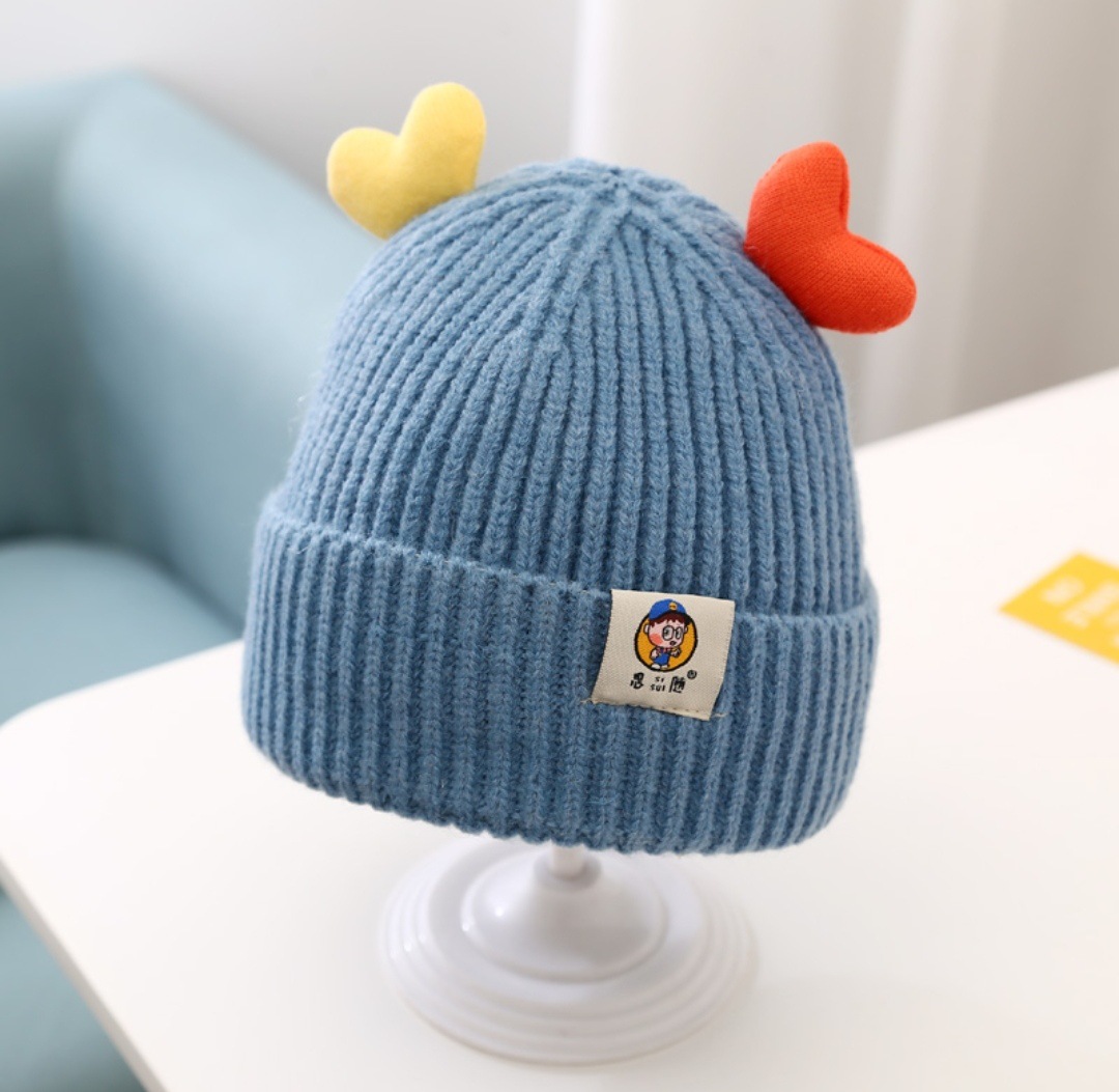 Baby knitted caps, super cute and adorable woolen caps for boys and girls in autumn and winter, thickened pullover caps for babies pic 7