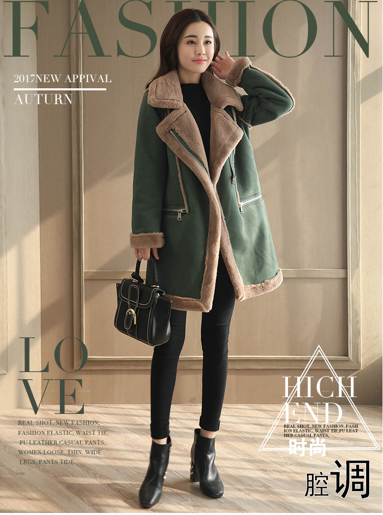 New mid-length cotton-padded jackets for women in winter, with thickened cotton-padded clothes made of deerskin, lambskin and fleece pic 1