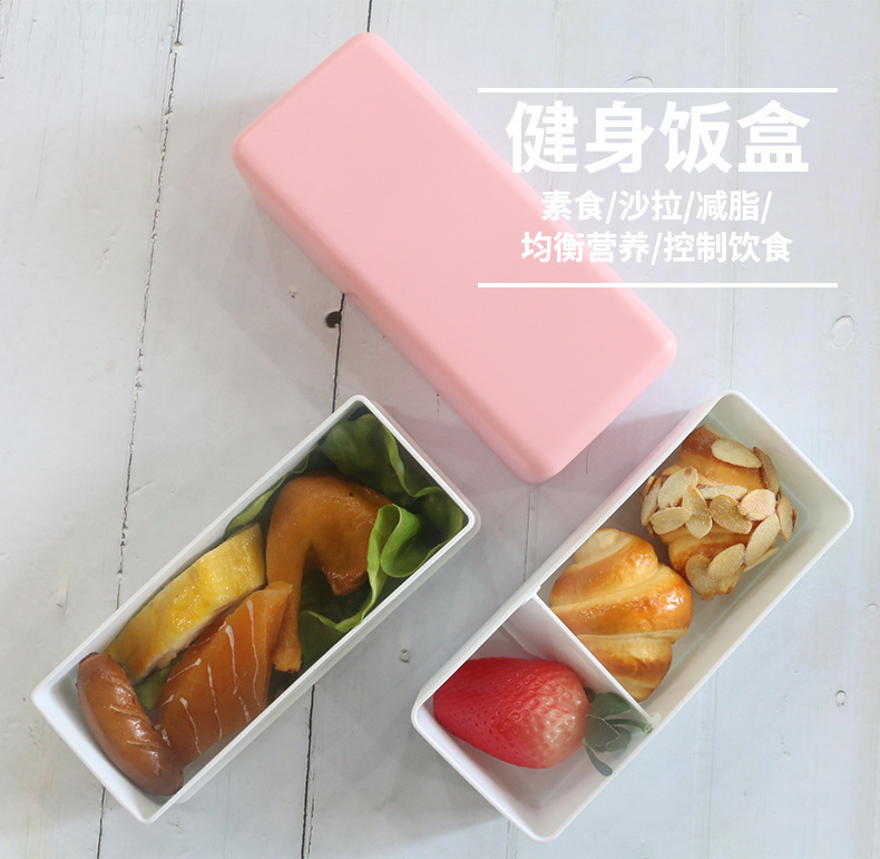 INS japonés de doble capa comprimido lunch box plegable pequeño fresco simple bento box para adultos estudiantes con lunch box pic 7
