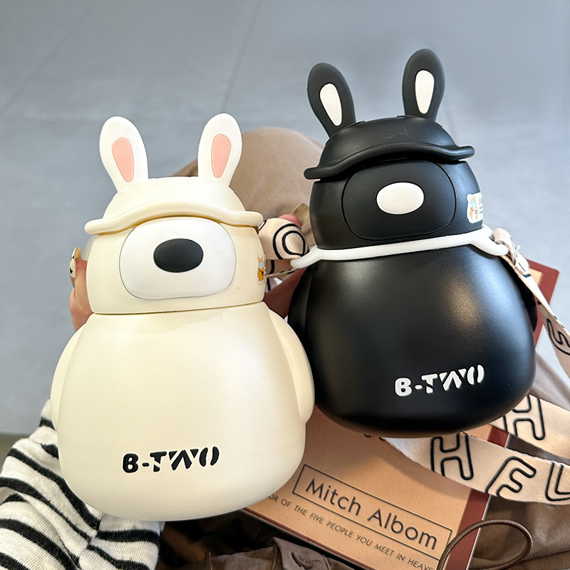 背包熊600ML优质礼品大肚小麦秸秆环保水杯家用水杯漱口杯可印logo广告宣传刷牙杯子泡茶必备 咖啡杯详情2