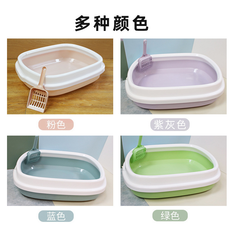 Semi-enclosed cat litter box with anti-splash thickened pet supplies manufacturer, cat toilet with shovels and cat litter box wholesale pic 15