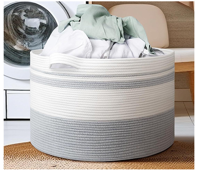 Cotton rope storage baskets, household items, cotton thread storage buckets, toys, sundries, dirty clothes storage baskets, multi-specification storage baskets pic 9
