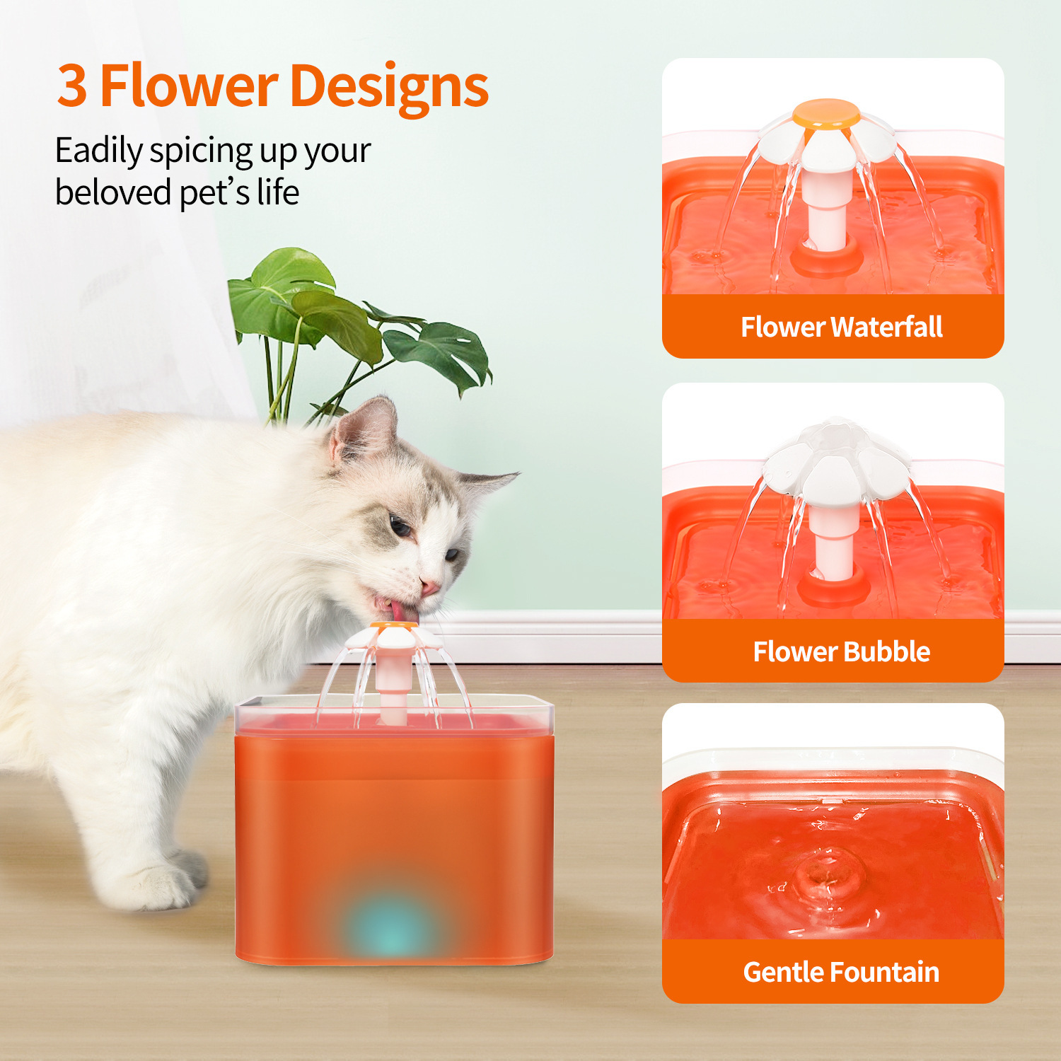 A new high-quality intelligent water spraying mobile water dispenser with automatic circulation for pets pic 5