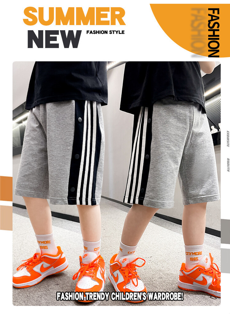 The 2022 new summer loose and stylish cotton capri shorts for boys are a trend of casual summer pants for middle-aged children pic 93
