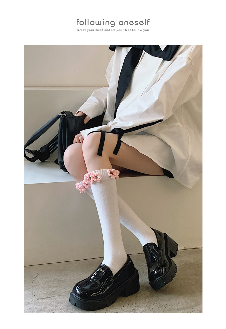 ins Trendy and niche three-dimensional flower Socks 2022 New Style Popular design long socks Japanese-style jk mid-calf socks pic 12