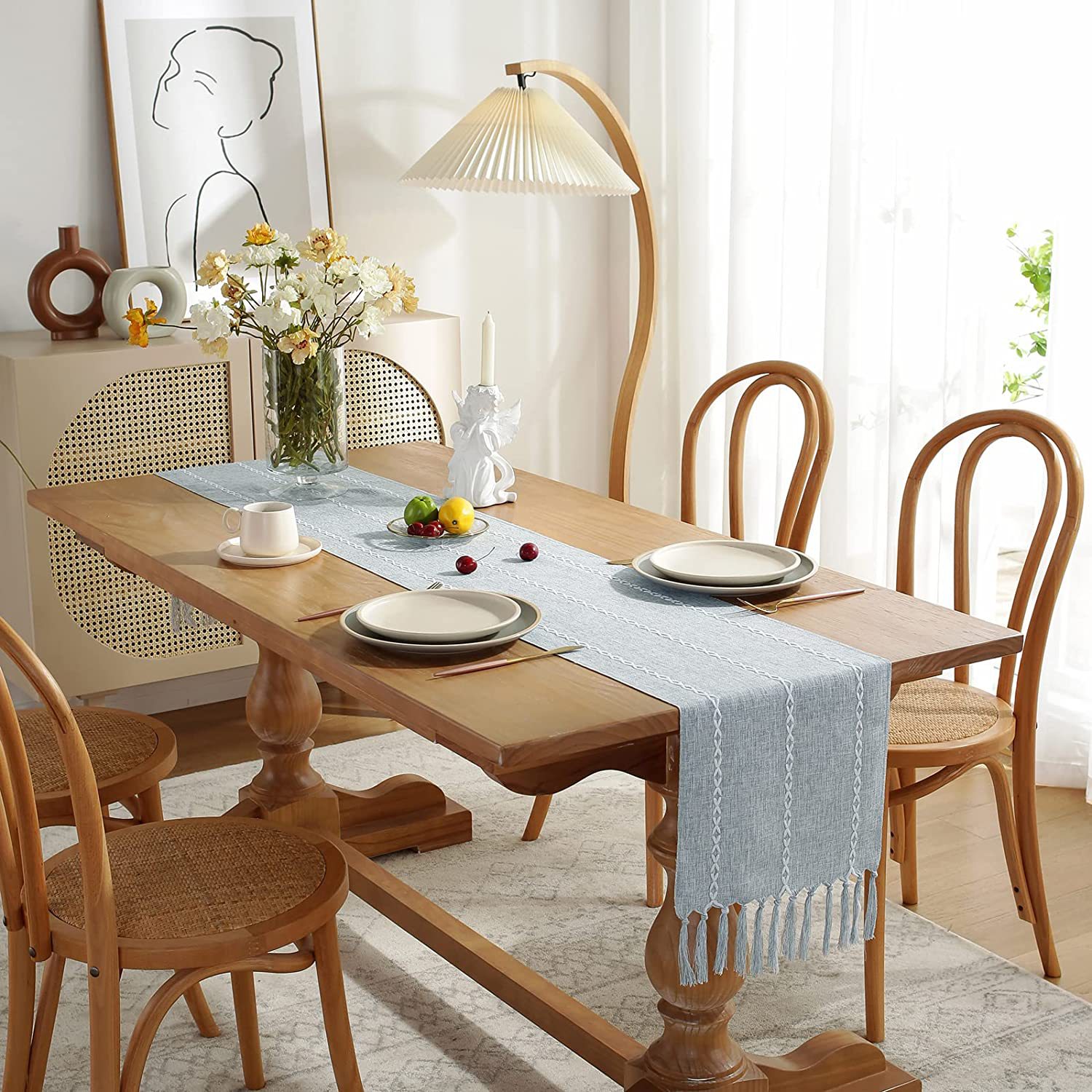 New cross-border Amazon handcrafted table flag, hollowed-out American country white tablecloth, dressing table scarf factory wholesale pic 51