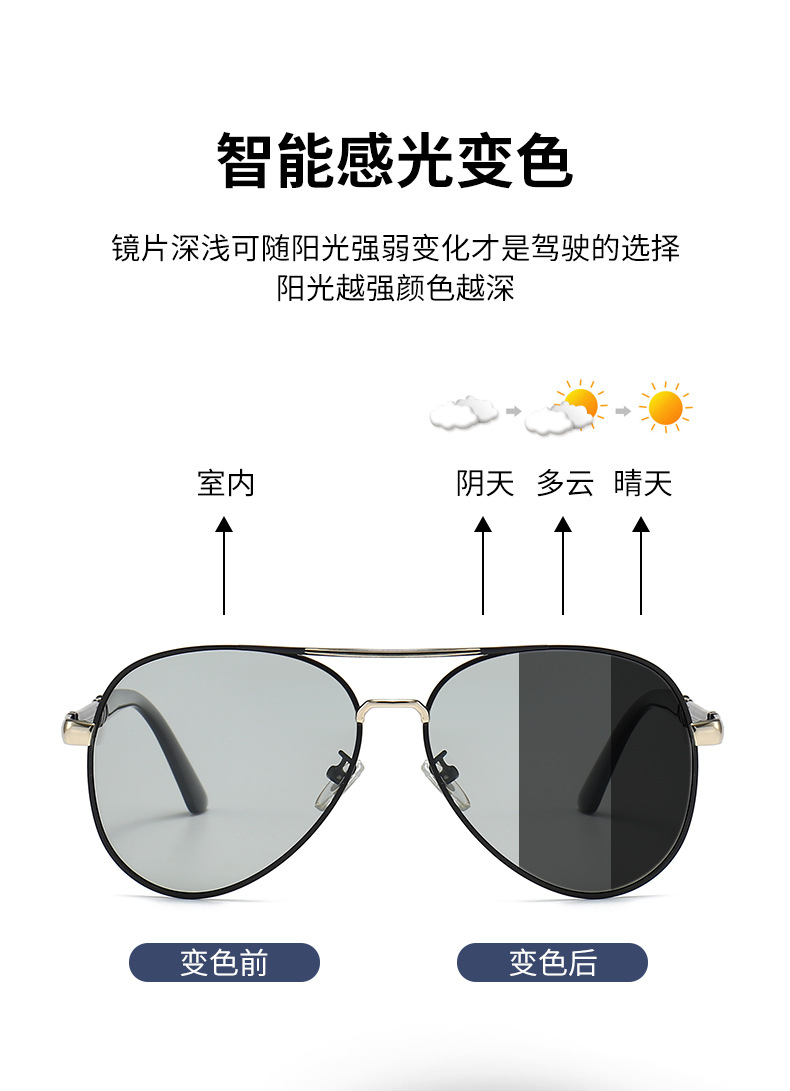 Wholesale of classic polarized sunglasses, fishing and driving UV protection sunglasses, photochromic sunglasses 1801 pic 6