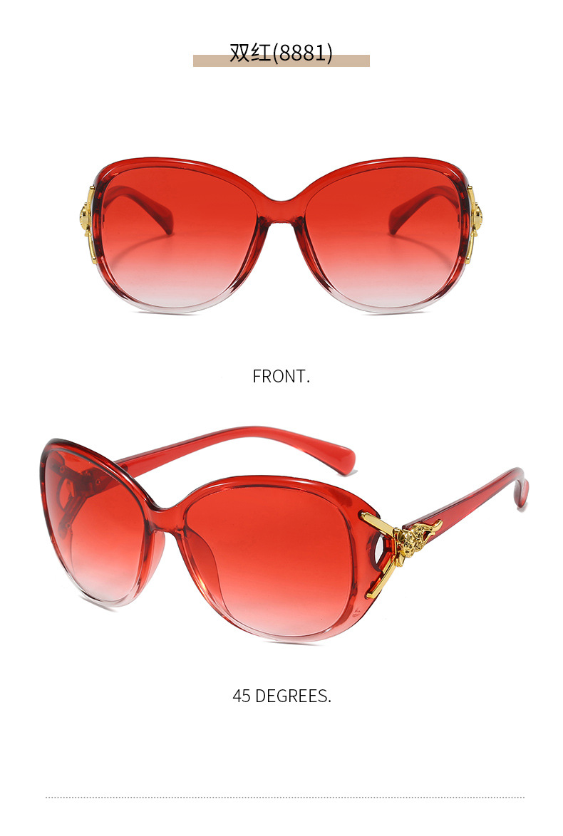 Wholesale of classic large-frame sunglasses for women with fox heads, fashionable camellia sunglasses for middle-aged and elderly people pic 15
