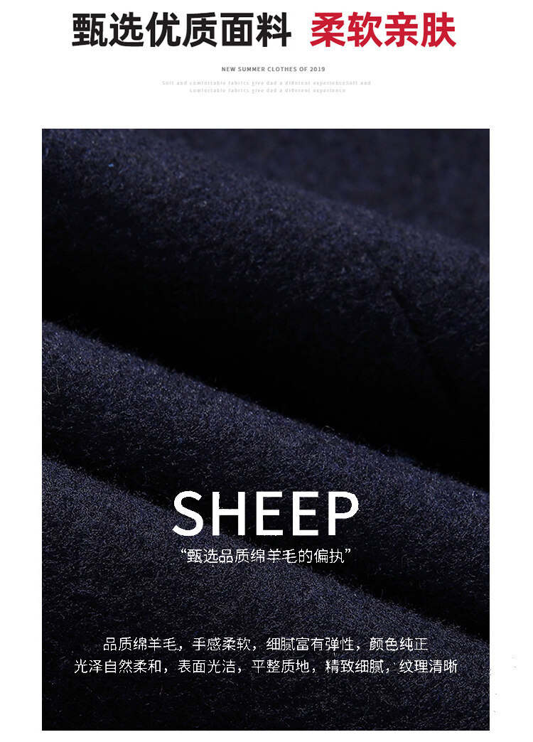 2022羊毛呢大衣男中长款韩版休闲男士中青年风衣冬季加厚呢子外套详情4