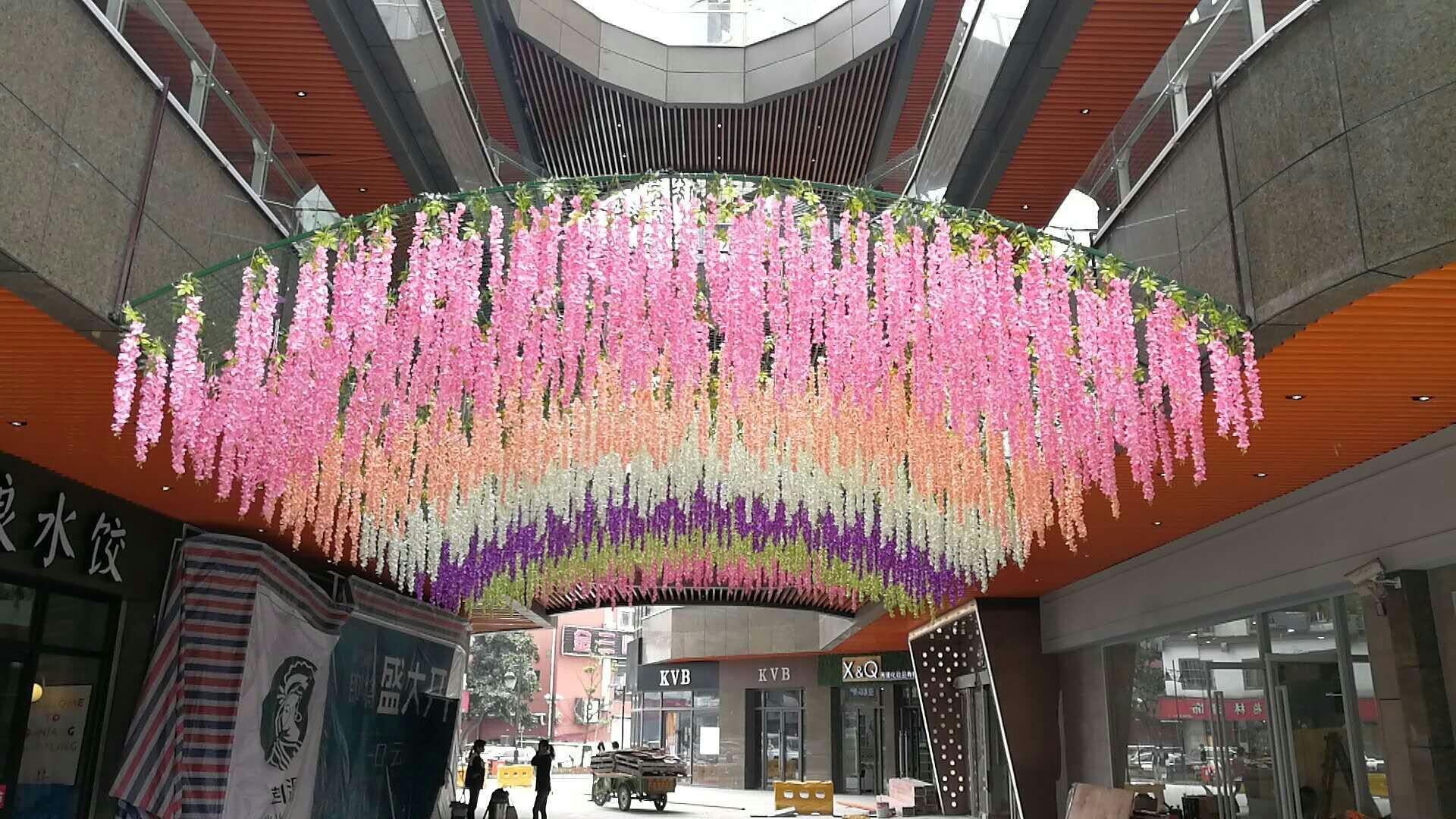 110CM simulated wisteria flower, simulated bean flower branch, bean flower strip, simulated wisteria hanging, simulated bean flower branch, wisteria strip pic 38
