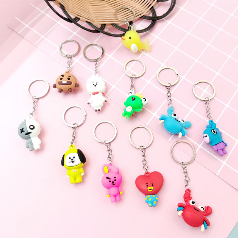 厂家直供钥匙扣挂件批发 可爱卡通立体钥匙扣小礼品PVC公仔挂件详情6