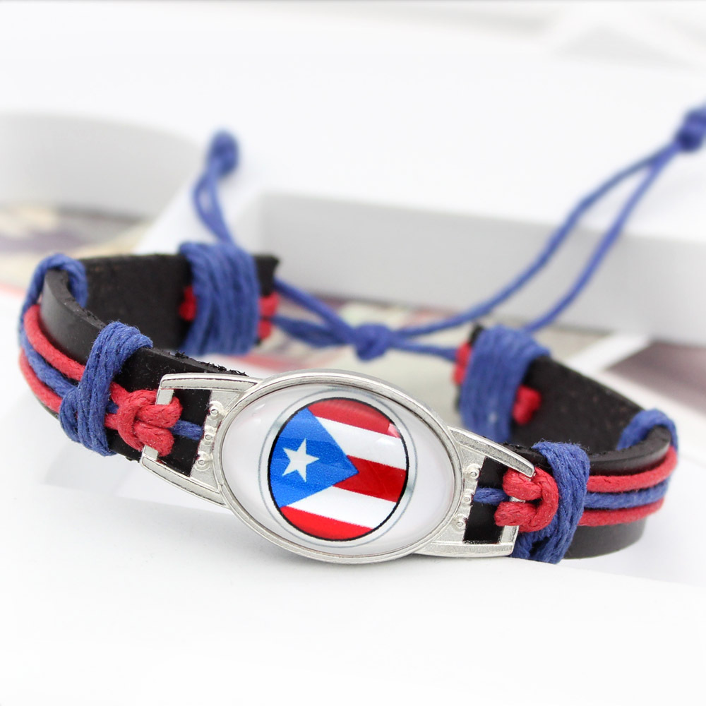 摩洛哥世界各国国旗手链 世界杯复古牛皮绳编织手链批发详情29