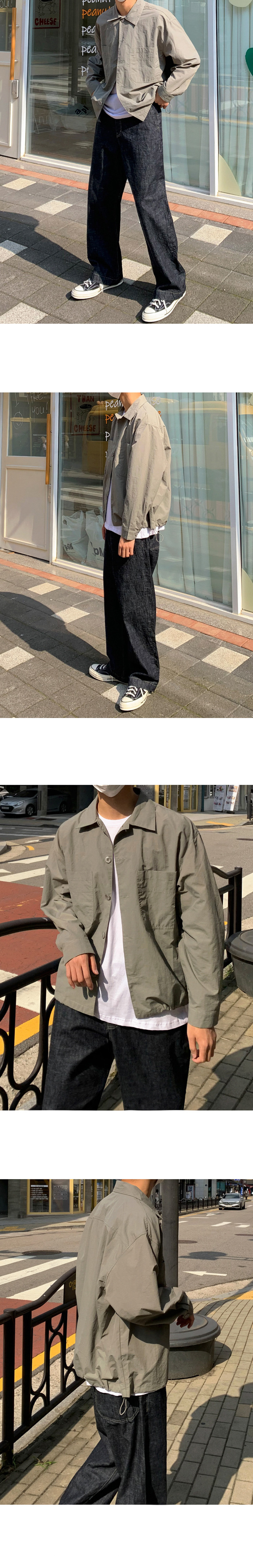 MYQ workwear shirt style jacket Men spring and Autumn shirt Loose long-sleeved thin casual cardigan jacket pic 5