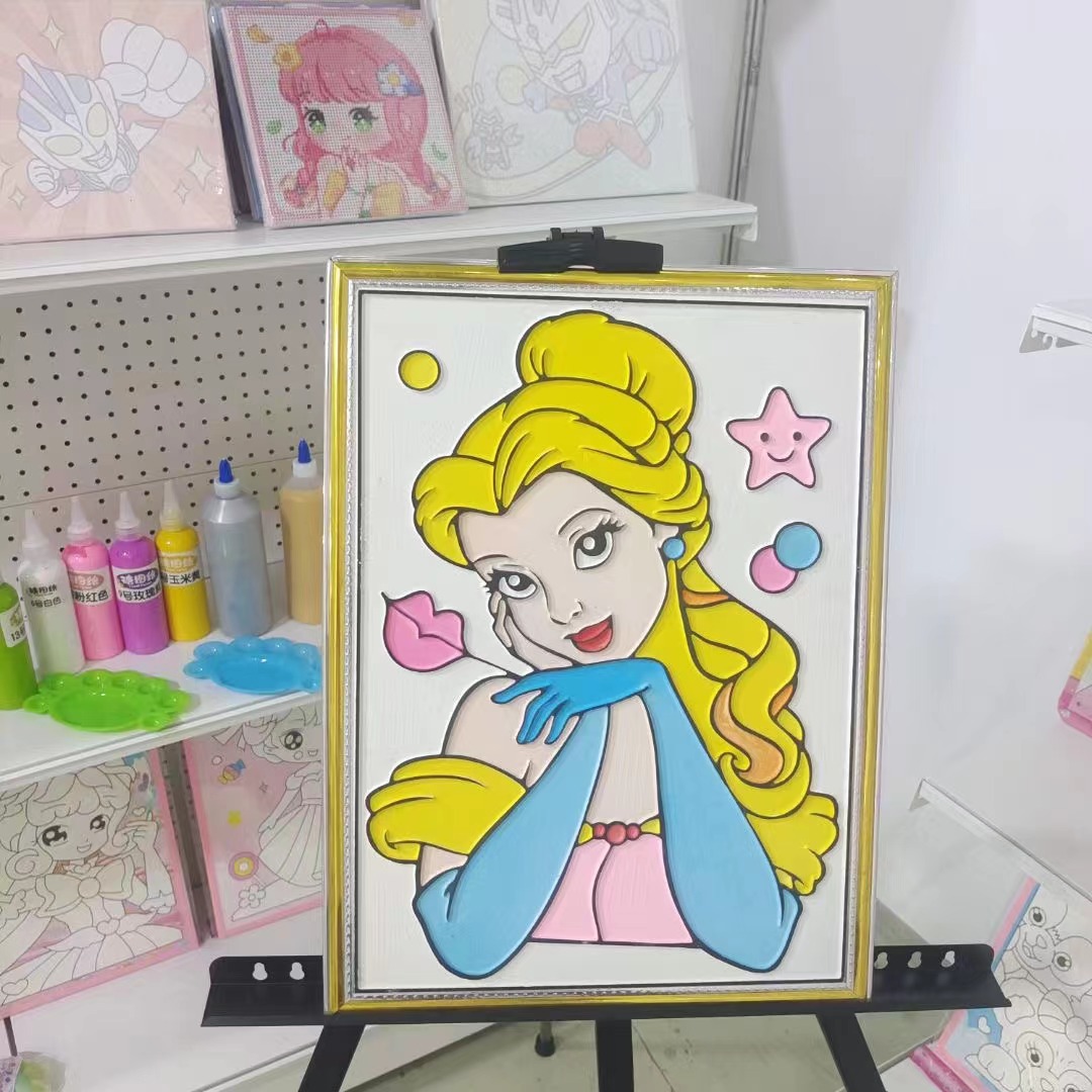 新款凹凸画立体浮雕画板DIY儿童涂鸦画填色广场夜市摆摊涂色画板详情13