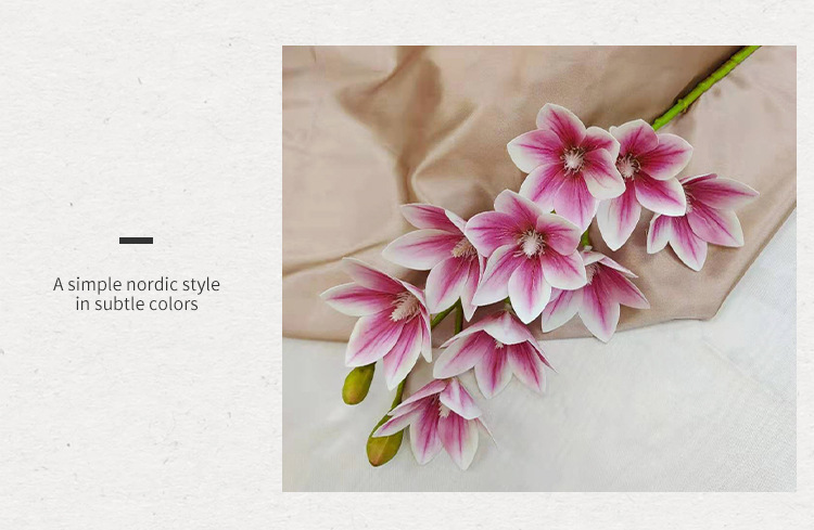Single 9-head clematis imitation flower bouquets, wedding decorations, home interior decoration, office ornaments wholesale pic 9