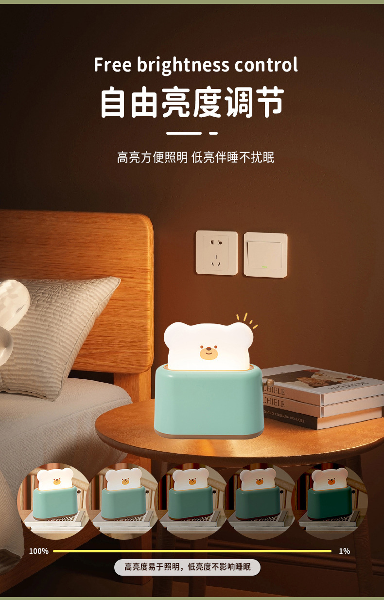 Night lights, atmosphere lights, best-selling bread table decorations, bedroom night lights, bear lights, warm and cute night lights pic 5