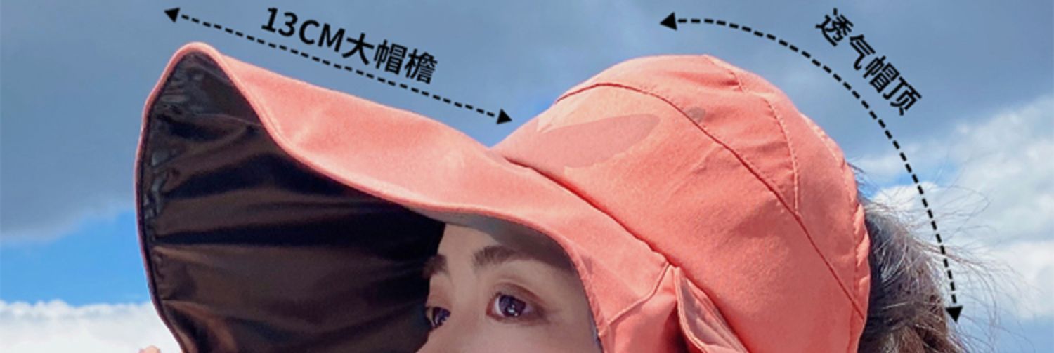 帽子女夏防晒空顶帽大沿韩版太阳帽百搭时尚蝴蝶结遮脸遮阳渔夫帽详情4