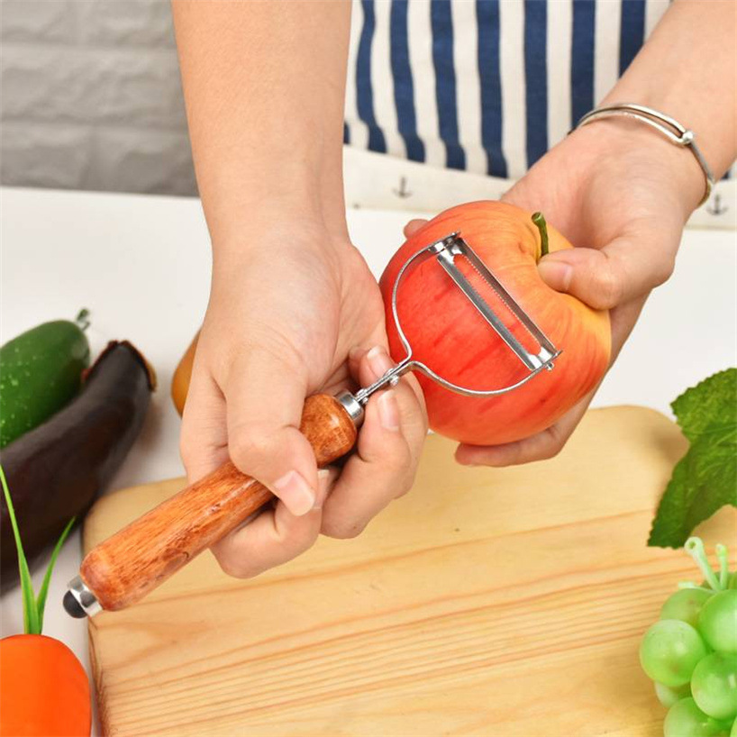 Card-mounted peeler, serrated peeler, wooden handle fruit knife, vegetable peeler, planer, kitchen peeler, 2-yuan store pic 8