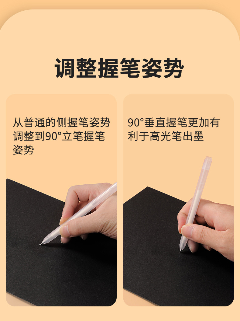 Shanzhi High-gloss pen, hand-drawn high-gloss white pen, art special pen, white outlining pen, student drawing pen, diary pen pic 16