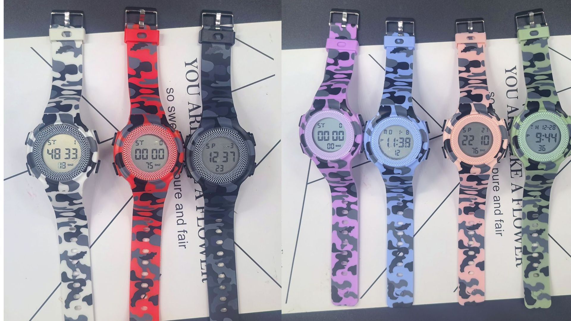 亚马逊爆款新品迷彩电子表男士学生户外运动多功能lLED电子手表详情1