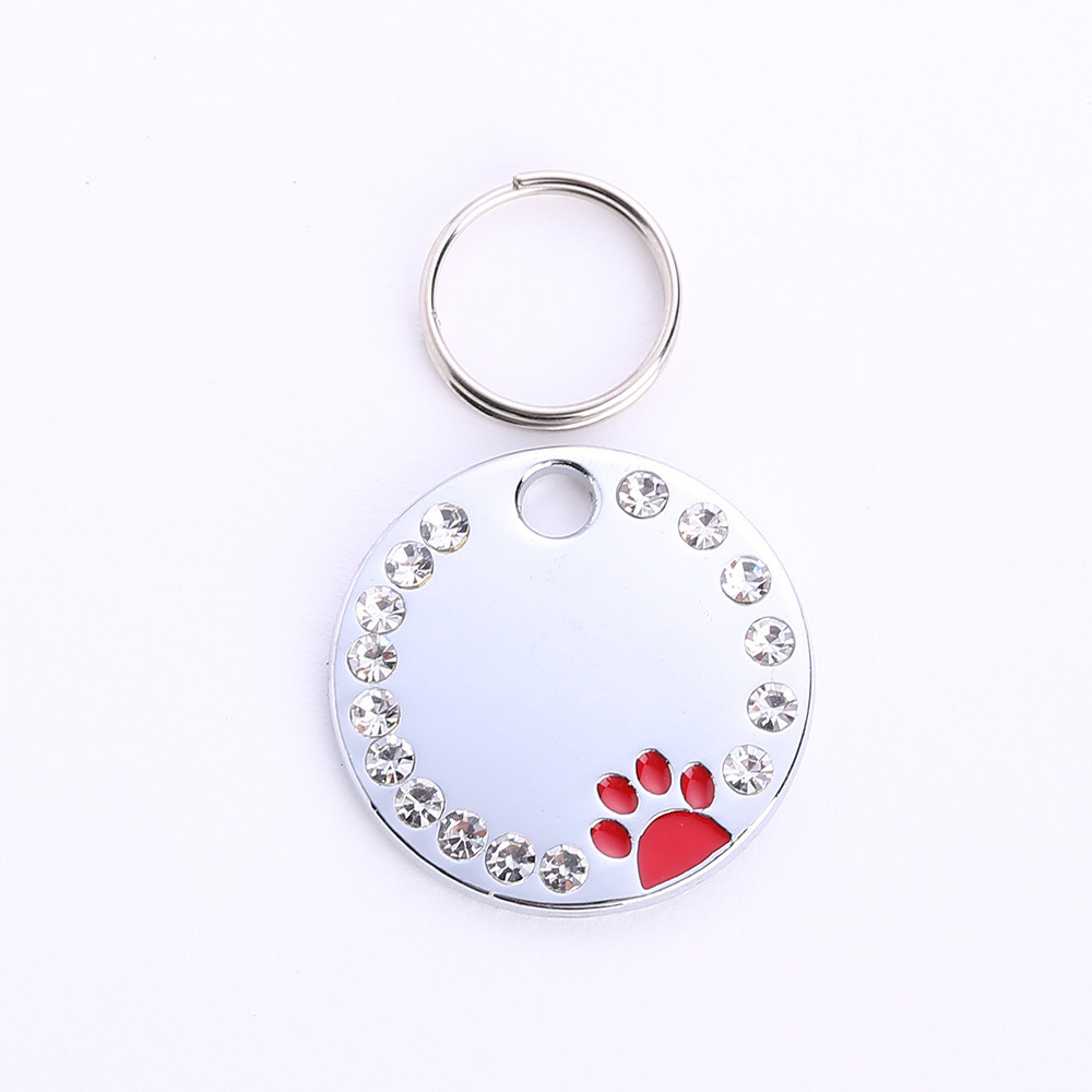 Pet accessories: Multi-color oil drip, foot print, pet dog tag, outdoor anti-loss engraved with diamond cat necklace pendant pic 17