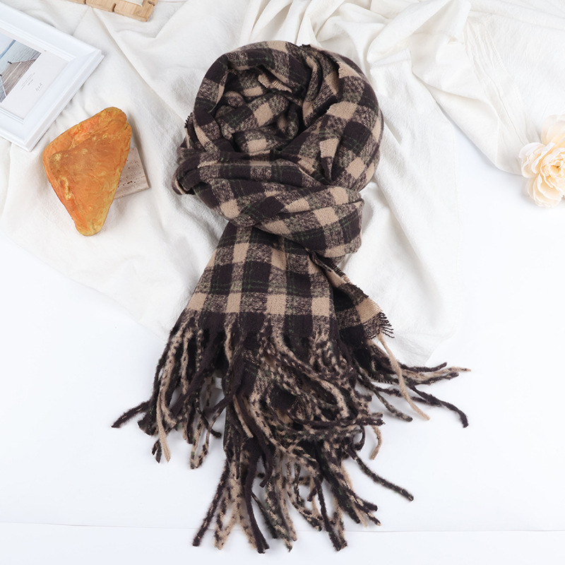 新款复古高级感仿羊绒围巾女冬季小香风气质时尚披肩围脖两用学生详情3