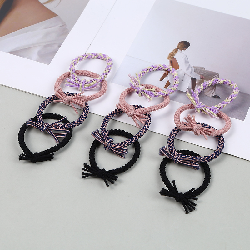 Korean hair tie for women, simple and fresh hair band, simple handcrafted braided leather band hair tie headwear, Korean version adult hair accessory pic 4