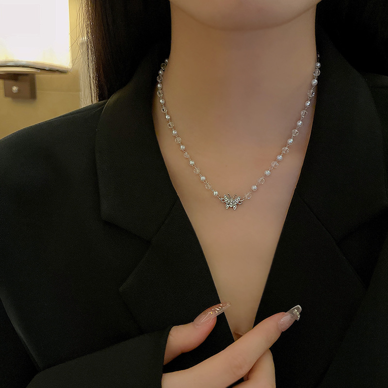 French retro high-end pearl necklace with a unique feminine charm, simple and elegant sweater chain, gentle and fairy-like accessory pic 28