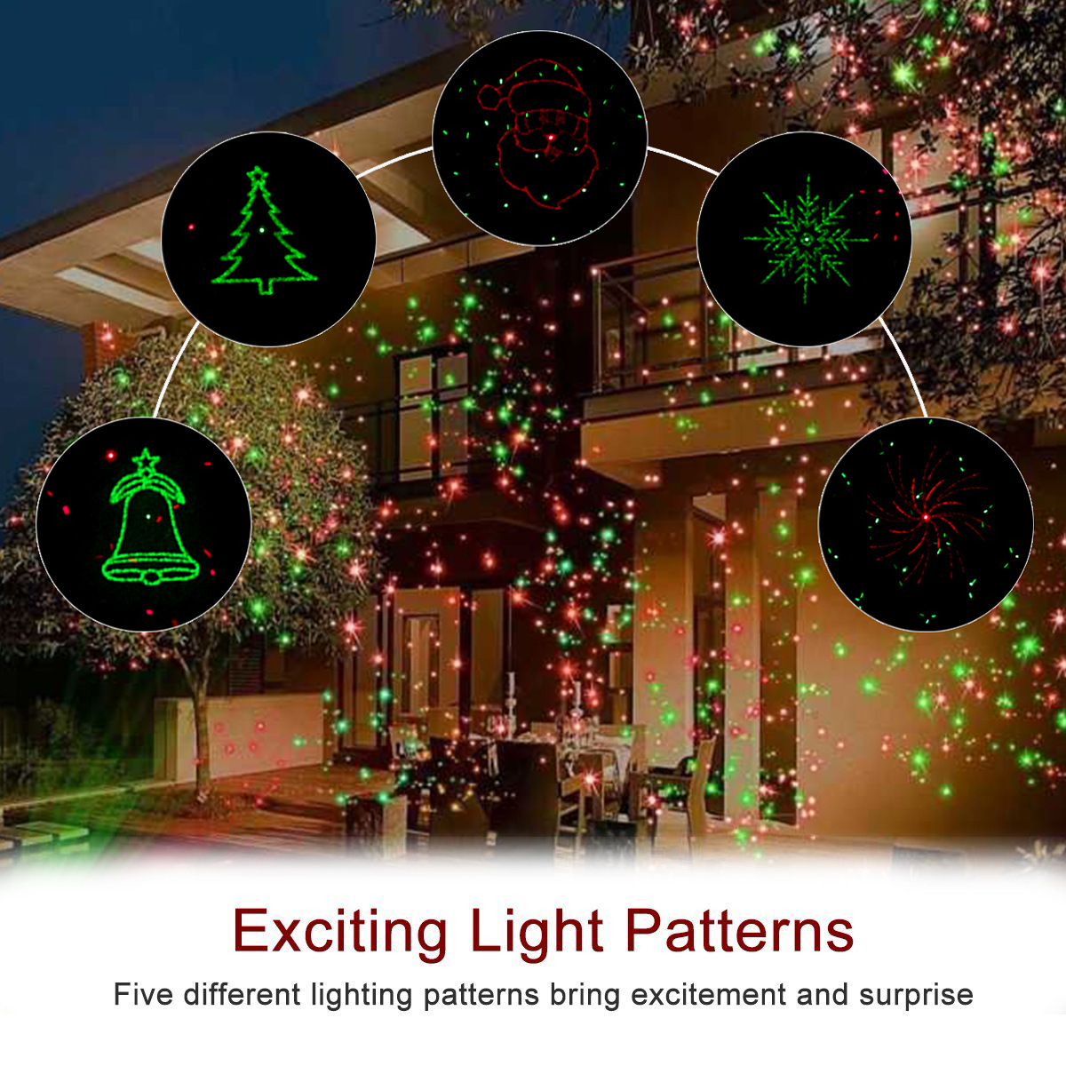 Cross-border exclusive plastic shell laser light outdoor waterproof Christmas starry sky pattern RF remote control pic 20