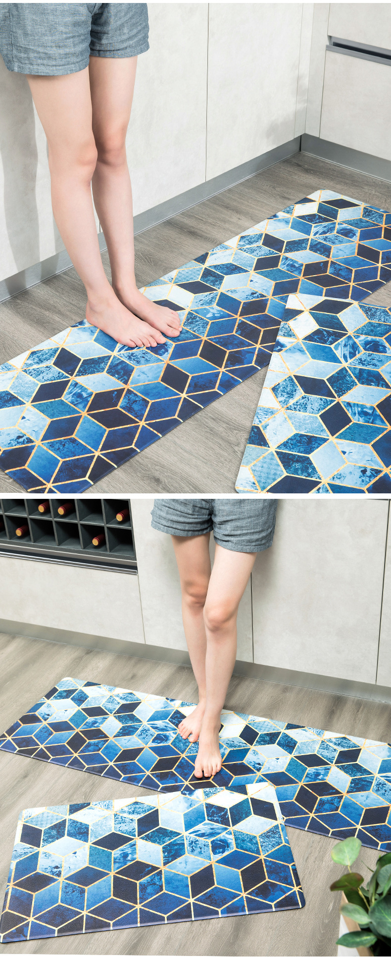 PVC kitchenware floor mat, water-absorbing, oil-absorbing, anti-slip, dirt-resistant, household washable mat, long strip full carpet pic 10