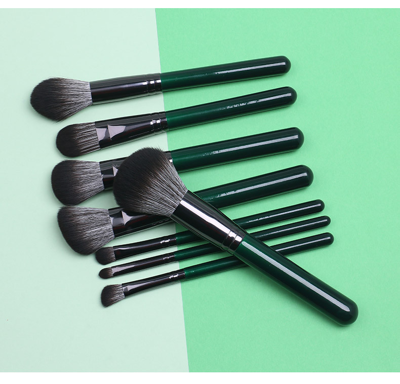 新款9支木柄化妆刷套装美妆工具新手彩妆刷全套化妆刷散粉修容刷柔软刷毛详情10