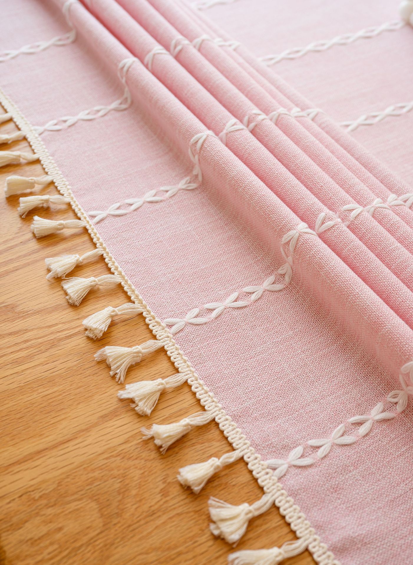 Cross-border three-dimensional embroidered striped tablecloth, popular black solid color, white cotton and linen tablecloth cover, fabric outdoor party pic 20