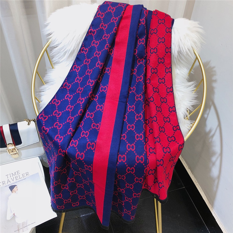 英伦格子围巾女冬季 羊绒混纺字母大披肩 千鸟格流苏潮牌羊绒围巾详情21