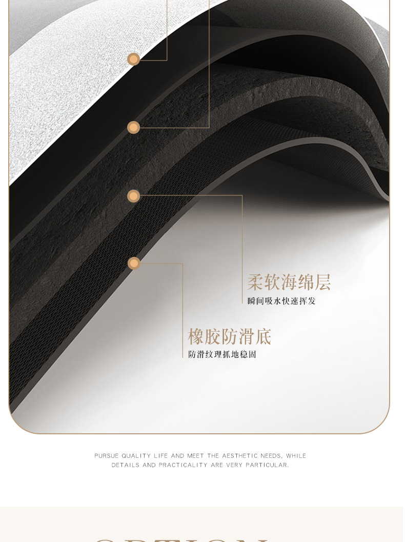 浴室防滑软垫硅藻泥吸水速干地垫子家用厕所卫生间门口进门踩脚垫详情3