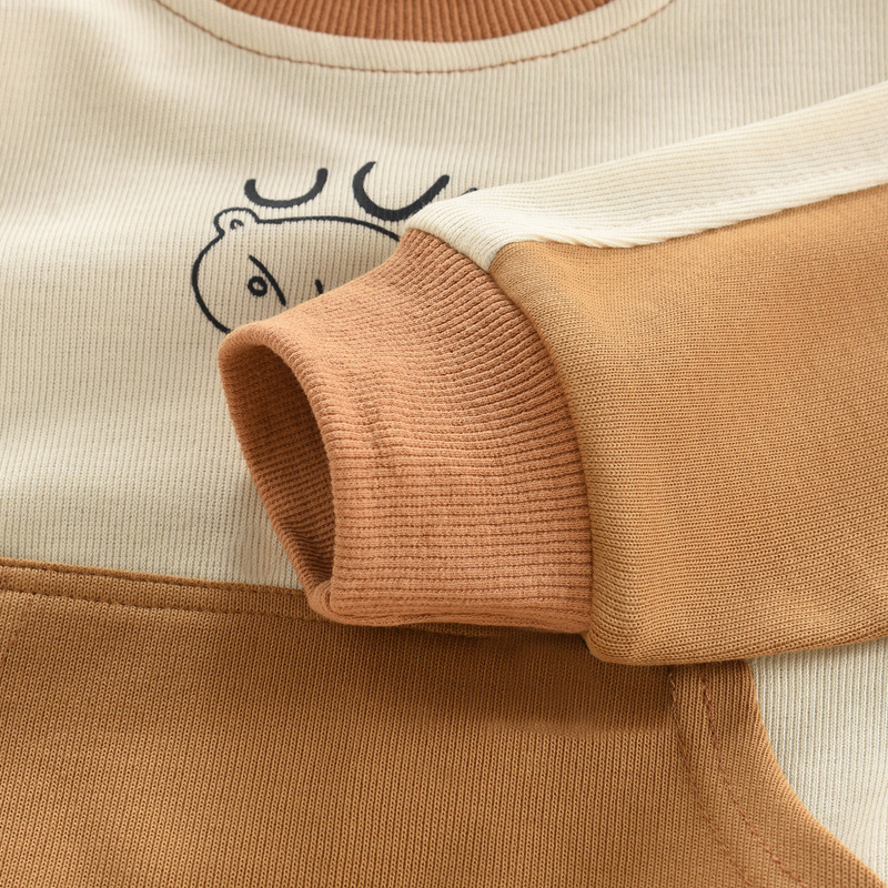 2024秋冬季新款儿童纯棉卫衣撞色宽松长袖休闲卡通套头外套卫衣详情7