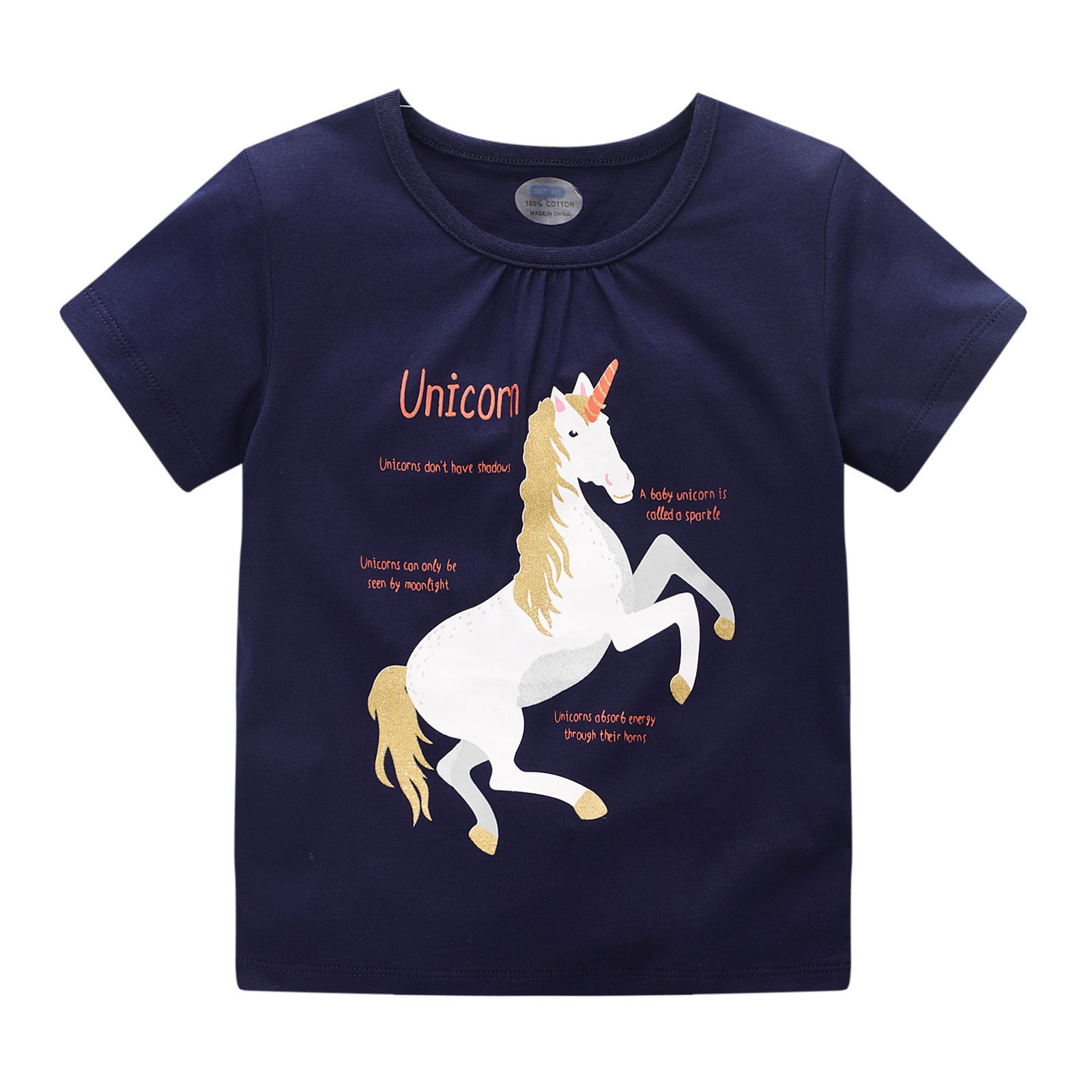 2024年夏装新款儿童T恤卡通可爱印绣花短袖上衣批发欧美时尚童装详情4