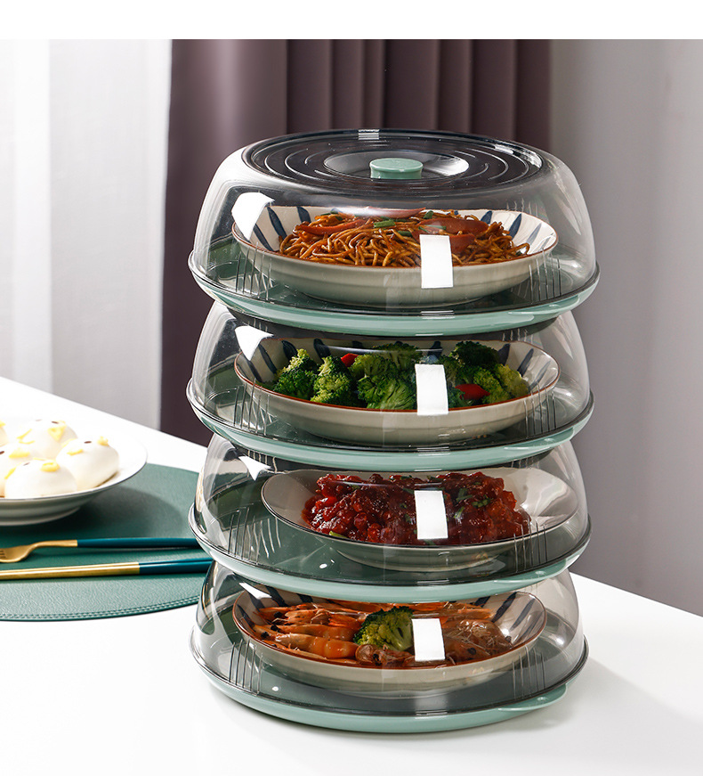 2023 New household multi-layer winter preservation and dust-proof leftover food cover, transparent and stackable food cover 0714 pic 17