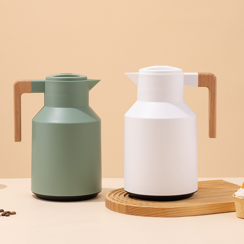 Nordic water thermos, large capacity coffee pot, 1L thermos water bottle, household thermos, glass inner liner, hot water bottle, open pic 4