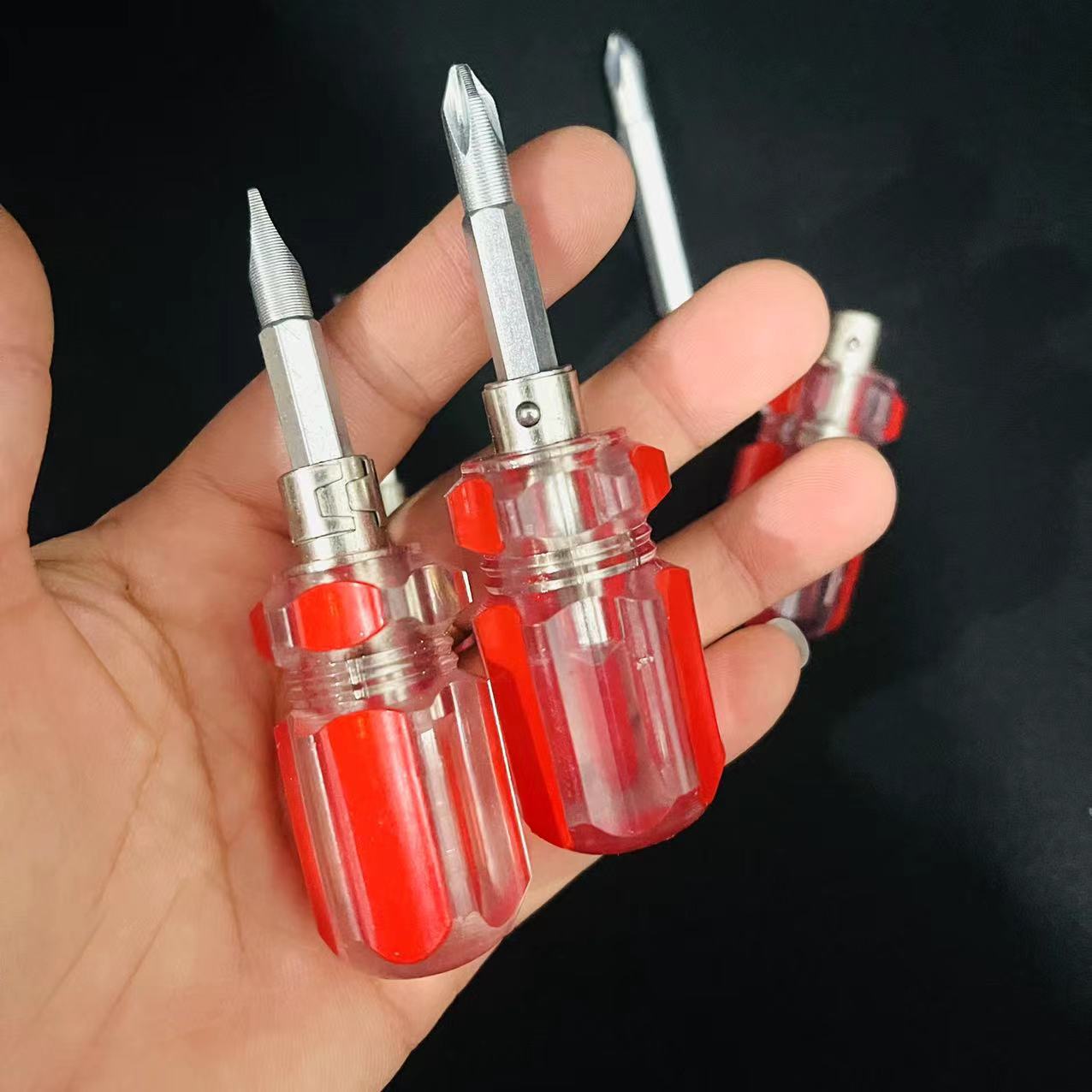 Dual-purpose short screwdriver, flat-head cross-head screwdriver, radish head repair screwdriver, mini screwdriver pic 1