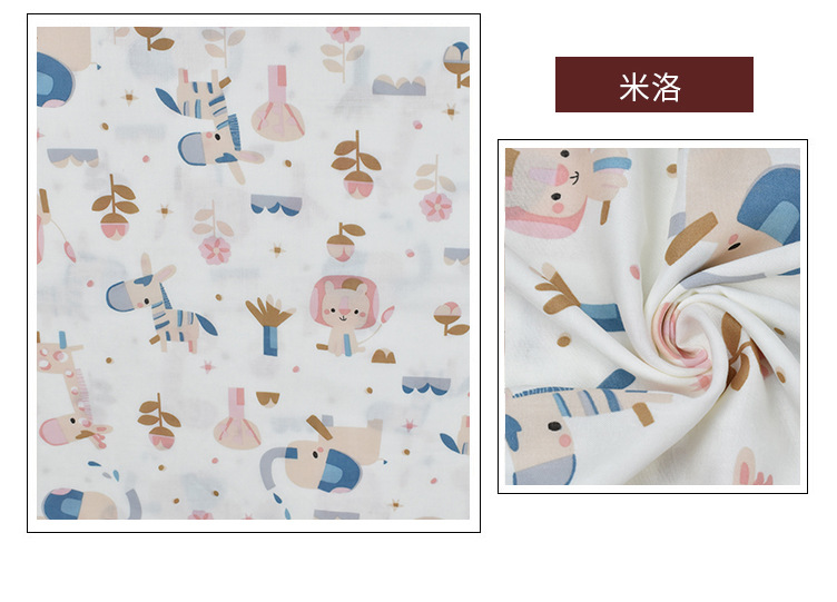 Combed bamboo cotton double-layer printed gauze baby Class a home wear bamboo cotton gauze fabric bamboo fiber gauze pic 18